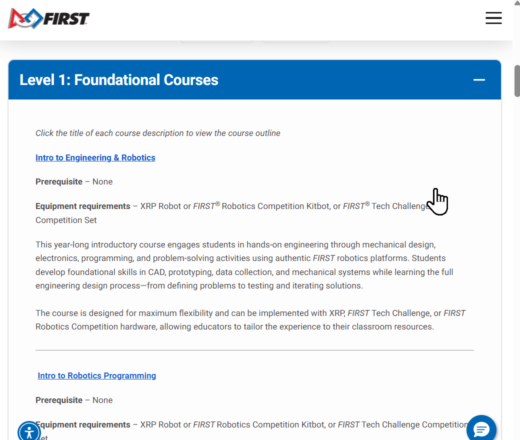 Level 1: Foundational Courses