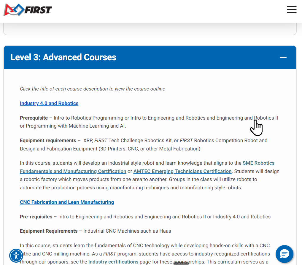FIRST Advanced Courses